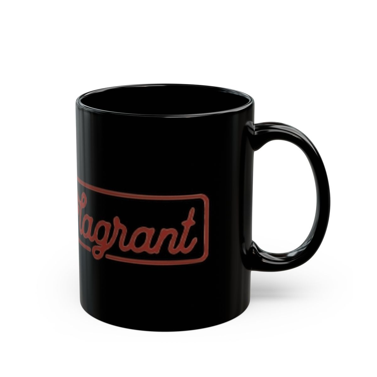 Fragrant script logo Mug | Black ceramic coffee cup | Flagrant Podcast - Flagrant official Mugs & Drinkware merch