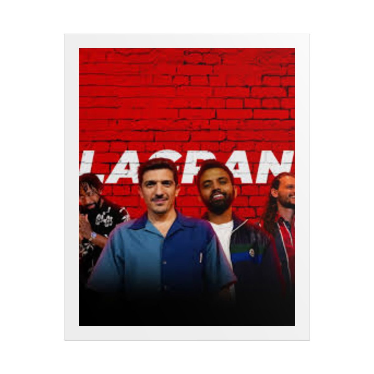 Lacfran band photo Rolled Poster | Red Brick Background, Music Wall Art | Flagrant Podcast