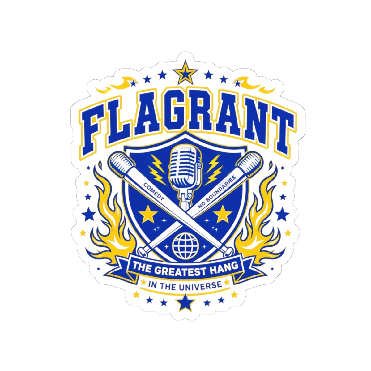 Flagrant "The Greatest Hang in the Universe," Sticker - alternate angle 2, merchandise